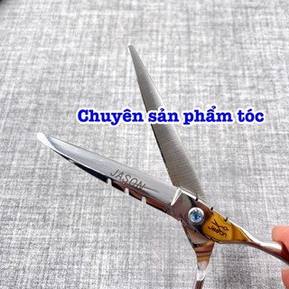 ✅Jason Kéo Cắt Tóc Cao Cấp 6.0in Thép Nhật S440C Độ Cứng Trên 62HRC Lưỡi Sắc Bén Thiết Kế Tay Cầm Thoải Mái Kèm Bao Da
