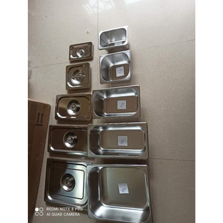 Khay 1/3, khay inox có nắp đậy kích thước  32.9X17.9X10(CÓ NẮP)