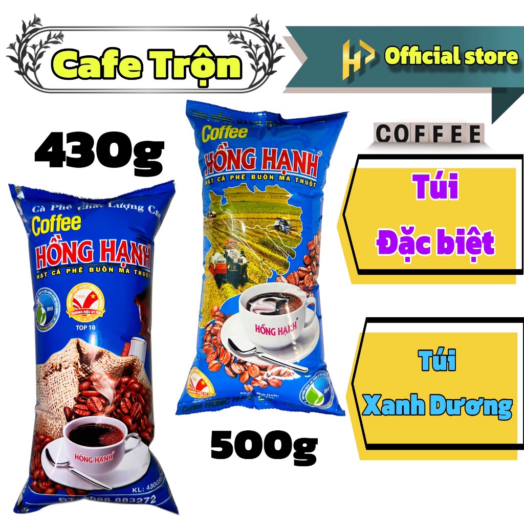 (Combo 2 Túi) Cà Phê Đen Pha Phin Hồng Hạnh 500g, Công Thức Quán coffee
