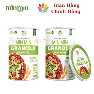 Chính hãng Granola Min Min, Ngũ Cốc Hạt Ăn Liền Mix Hoa Quả Sấy Ngon Giòn 1 hộp 500gr