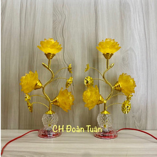 ĐÈN BA BÔNG SEN ĐỔI MÀU (1CẶP)