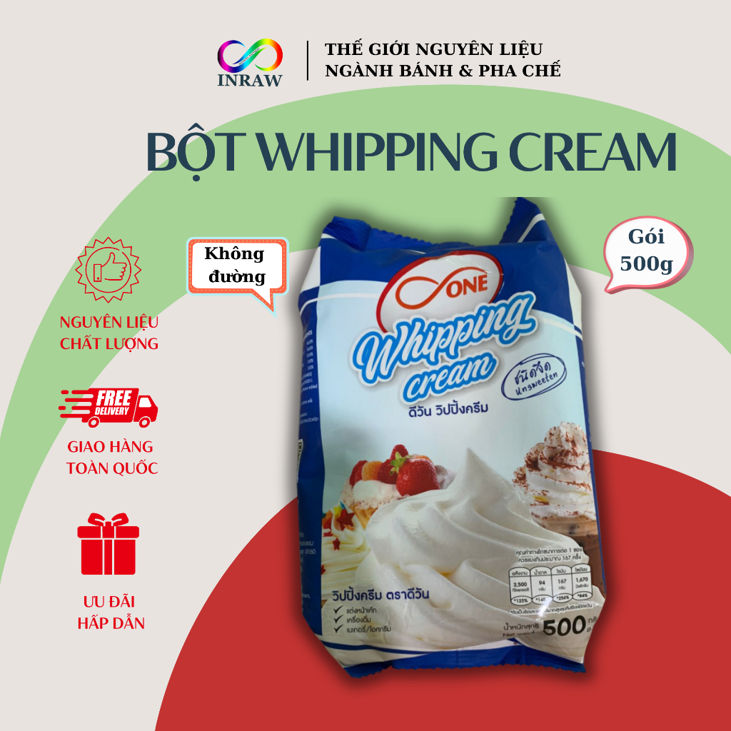 Bột Whipping Cream Thái Lan 500gr (Không Đường)