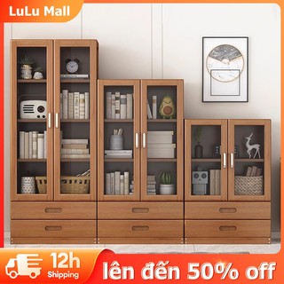LULU Kệ Sách Cao Cấp Tủ Tre Chữ Giá Sách Đứng Trưng Bày Trang Trí Chất Liệu Gỗ Tre Có Ngăn Nhiều Tầng