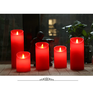 Nến điện tử sáp đỏ, lắc lư, cao 12cm, đường kính 5cm