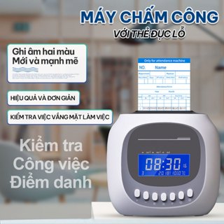 Máy Chấm Công Thẻ Giấy Màu Chính Hãng - Ghi Thời Gian Chính Xác, Tặng 50 Tờ Thẻ Miễn Phí!