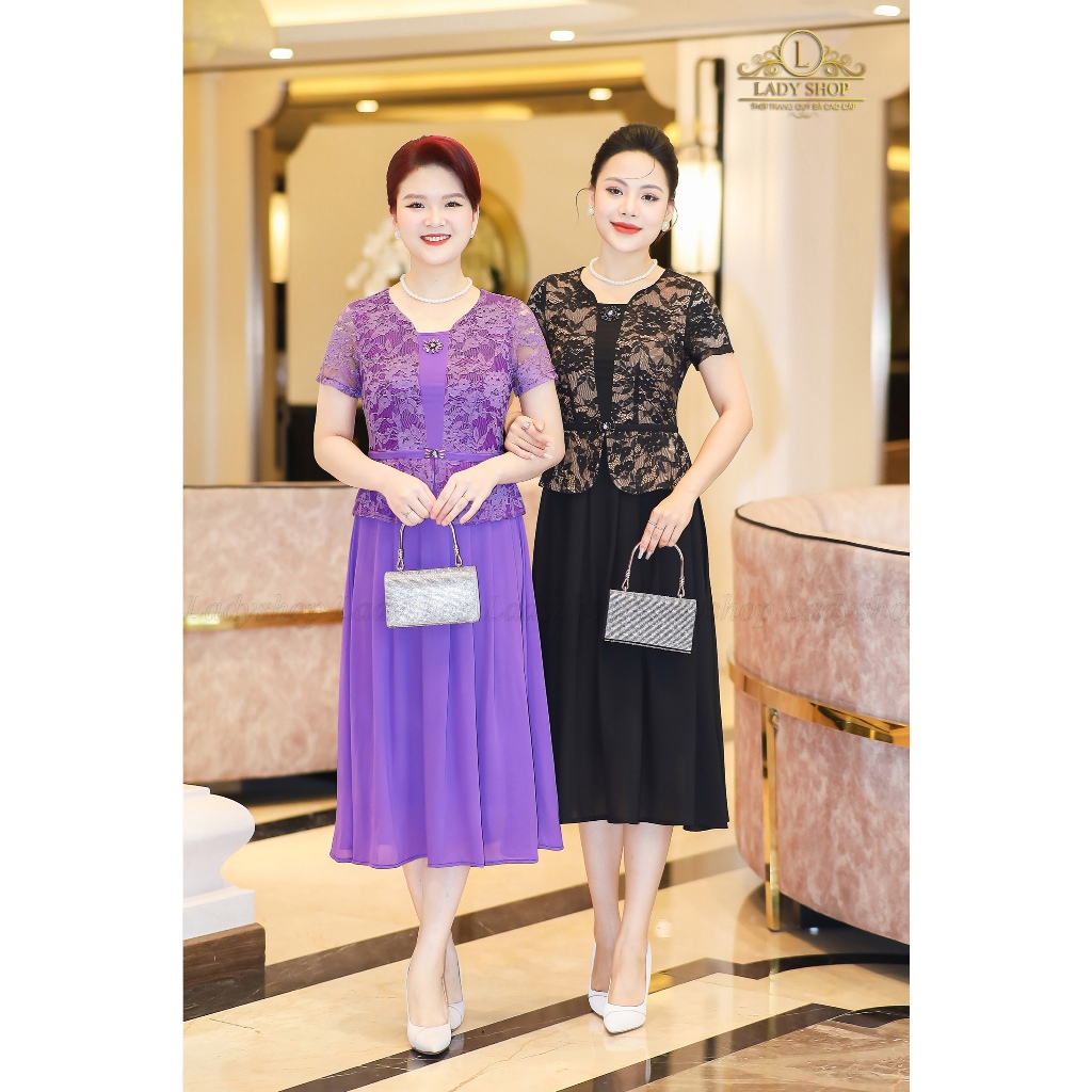 Đầm Trung Niên Peplum Ren Cao Cấp Ladyshop T88 T276 T377 T409