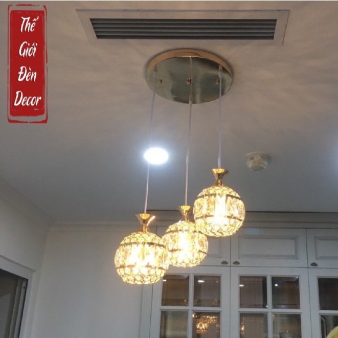 Đèn chùm thả 3 pha lê, đèn bàn ăn cao cấp TH151