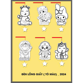 Đèn lồng tự lắp ráp tô màu( kèm que cầm)