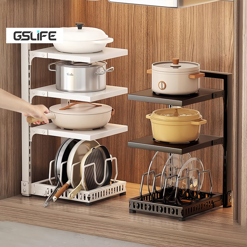 Gslife Kệ Để Nồi- Gía Để Đồ Nồi Đa Năng Thép Carbon ,Màu Đen ,Ổn Định Và Không Trơn Trượt An Ninh