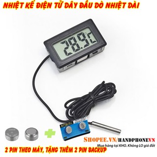 Nhiệt Kế Điện Tử Đo Nhiệt Độ Hiển Thị Số LCD Dây Đầu Dò Nhiệt Độ Dây Dò Dài 2m