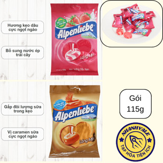 [Túi 34 viên] Túi kẹo Alpenliebe Vị Dâu Kem / Sữa Caramen / Cà phê dừa / Matcha dâu