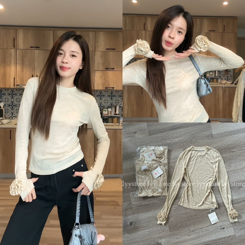 @lyystore Áo len mỏng tay đính hoa chuẩn hàng Quảng Châu (kèm video và ảnh thật)