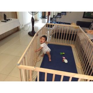 Quây cũi gỗ 5D 6 cánh cho bé