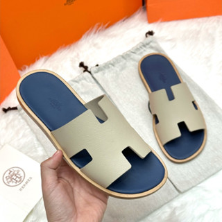 Dép HM Nam - Dép Quai Ngang Hermes Quai Da Bò Đế Cao Su Giả Gỗ Siêu Đẹp Hàng Cao Cấp Full Bill Box Dễ Phối Đồ Hot Hit
