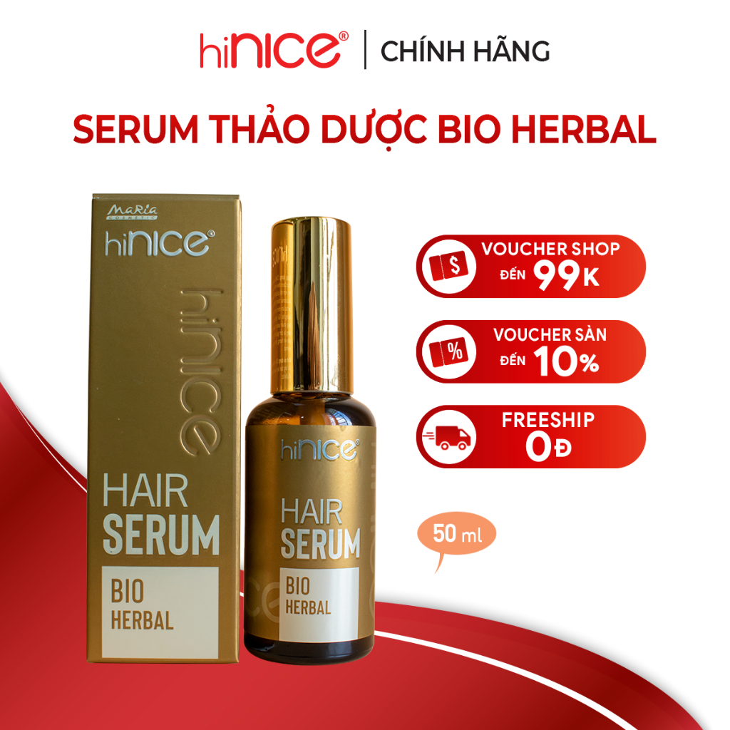 Serum dưỡng tóc Thảo Dược hiNICE, dưỡng ẩm giữ nếp tóc uốn 50ml