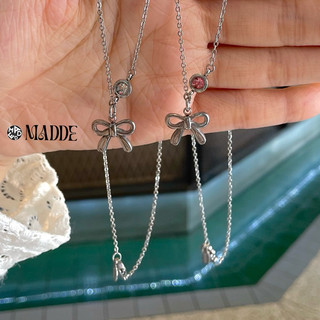 Dây chuyền Nơ với đá zircon  Madde