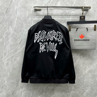 Áo khoác bomber gió nam nữ DSQ in hoạ tiết chữ D2 Devil hai mặt bo ống chun 2 lớp basic boy phố
