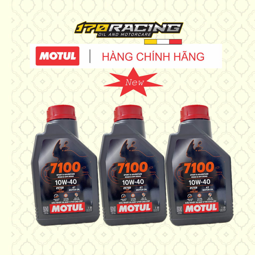 (HCM) Dầu Nhớt Xe Máy 4 Thì MOTUL 7100 4T 10W40 CHUYÊN DÙNG CHO ĐƯỜNG PHỐ , ĐƯỜNG TRƯỜNG , ĐƯỜNG PHƯỢT Dung Tích 1000ML
