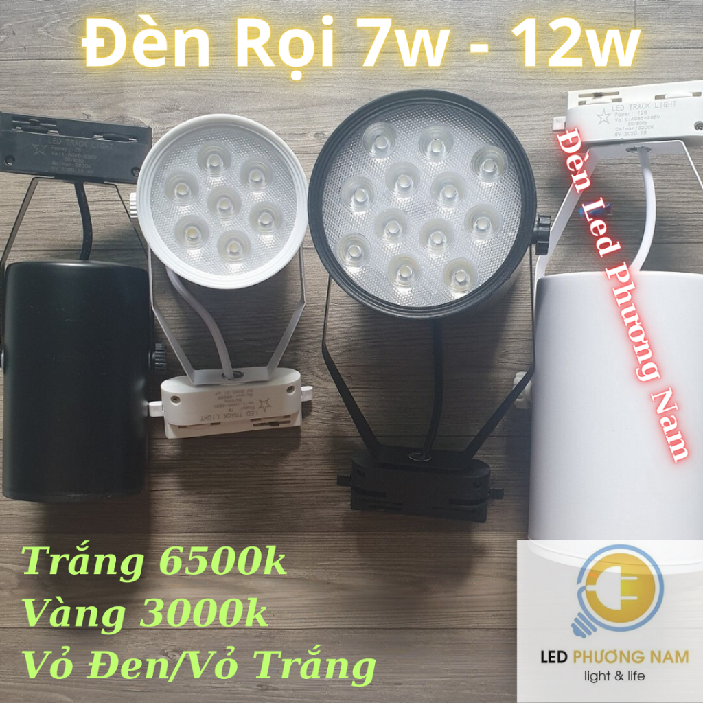 Đèn ray rọi 7w - 12w siêu sáng, Đèn Rọi Mắt Trâu bảo hành 12 tháng - Led Phương Nam