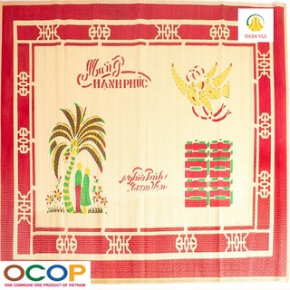 Chiếu Cói Đậu Thái Bình In Dừa Kích Thước (2mx2m2)