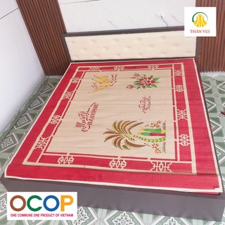 Chiếu Cói Đậu Thái Bình In Dừa Kích Thước (2mx2m2)