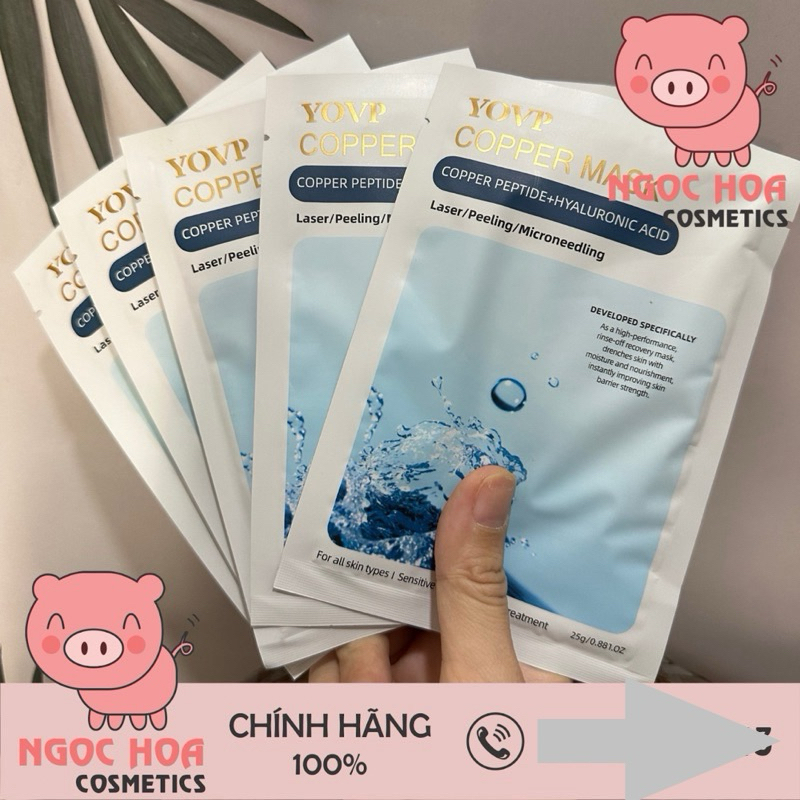 [Lẻ 1 miếng] Mặt nạ MASK COPPER YOVP CẤP ẨM GIẢM ĐỎ