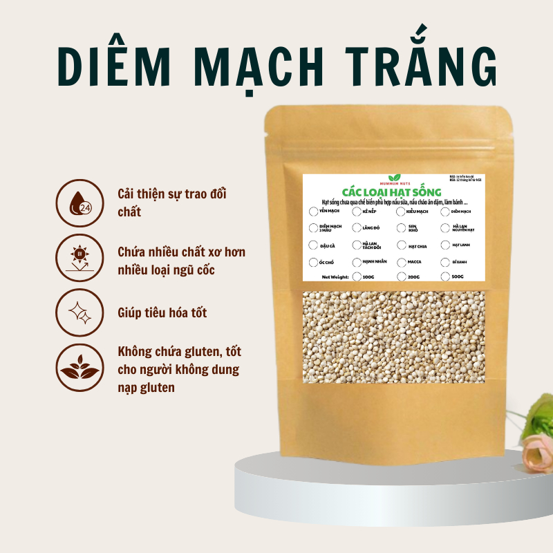 Hạt Diêm Mạch Quinoa Trắng Cho Bé Ăn Dặm