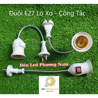 [COMBO]    Đuôi đèn E27 lò xo phích cắm + công tắc, Đuôi Công Tắc MINI