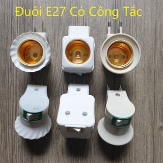 [COMBO]    Đuôi đèn E27 lò xo phích cắm + công tắc, Đuôi Công Tắc MINI