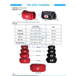 ✅ Túi cứu thương màu đen đỏ đúng chuẩn Bộ Y Tế đủ size S/M/L/XL , TÚI Y TẾ TÚI CỨU THƯƠNG SƠ CỨU MÀU ĐỎ ĐEN ĐỦ KÍCH CỠ