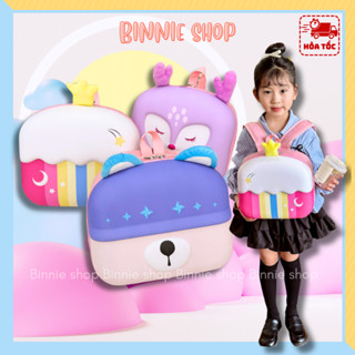 Balo đi học mẫu giáo họa tiết nổi 3D dễ thương cho bé Balo vỏ trứng thời trang cute cho bé mầm non BINNIE SHOP PK2036