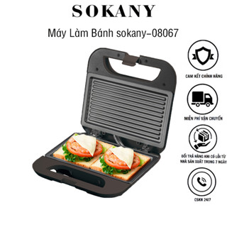 Máy Làm Bánh Kẹp Máy Nướng Máy Ép Bánh Mỳ Máy Làm Bánh Sandwich SOKANY 08067