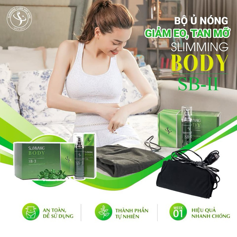 Bộ Ủ Nóng Quấn Bụng Tan Mỡ Giảm Eo Slimming Body SB2 Đai nịt bụng Giúp giảm cân Định Hình Vòng Eo