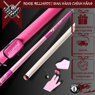 Cơ bida Cuppa Pink Hồng Roxie 2024 Chính hãng full logo + full combo