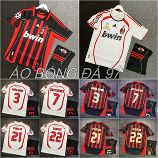 Áo Bóng Đá, Quần Áo Đá Banh CLB AC Milan Sân Nhà Phong Cách Retro 2007 - Vải Polyester Gai Thái Cao Cấp