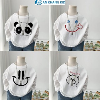 Áo dài tay cho bé trai, bé gái 8-20kg ANKHANGKID mã ADT02, áo trắng dài tay thu đông cho bé trai, bé gái cotton mềm mịn