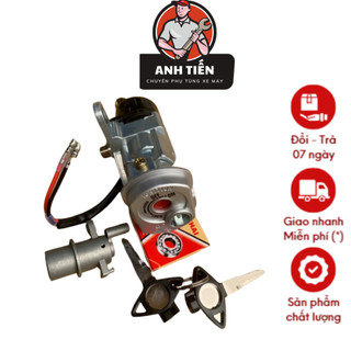 Bộ ổ khoá Jupiter Gravita xe máy 2 cạnh có thiết bị trống trộm bảo hành 3 tháng