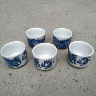 Chén thờ cúng, chén nước men Lam ( 3D)