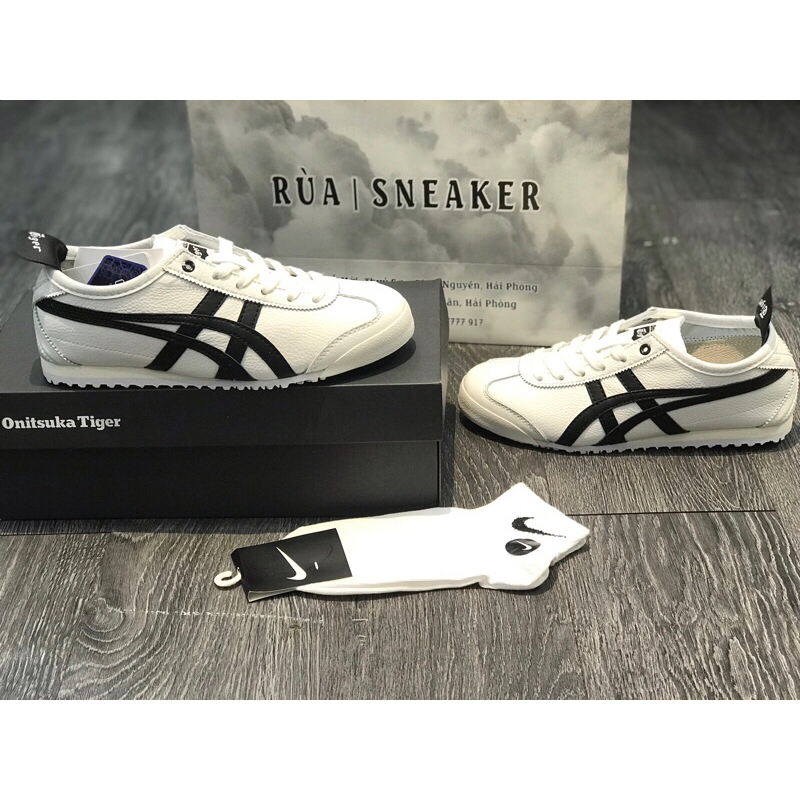 (Rùa Sneaker) Siêu Phẩm Giày Thể Thao Sneaker Ti/ger Trắng sọc đen Cao Cấp Ảnh Thật