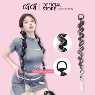 Tóc Giả Tết Dài Cá Tính ĐEN GHI KHÓI - Tóc Dài 70cm (Giá 1 bên) QiQiShop