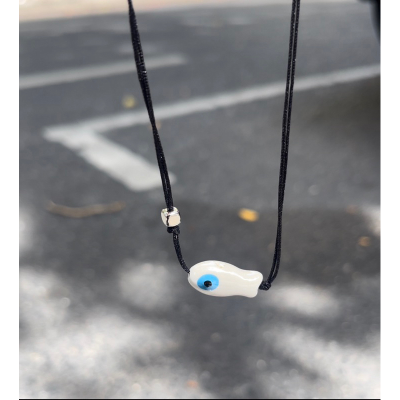 Dây chuyền con cá evil eyes phong cách đơn giản