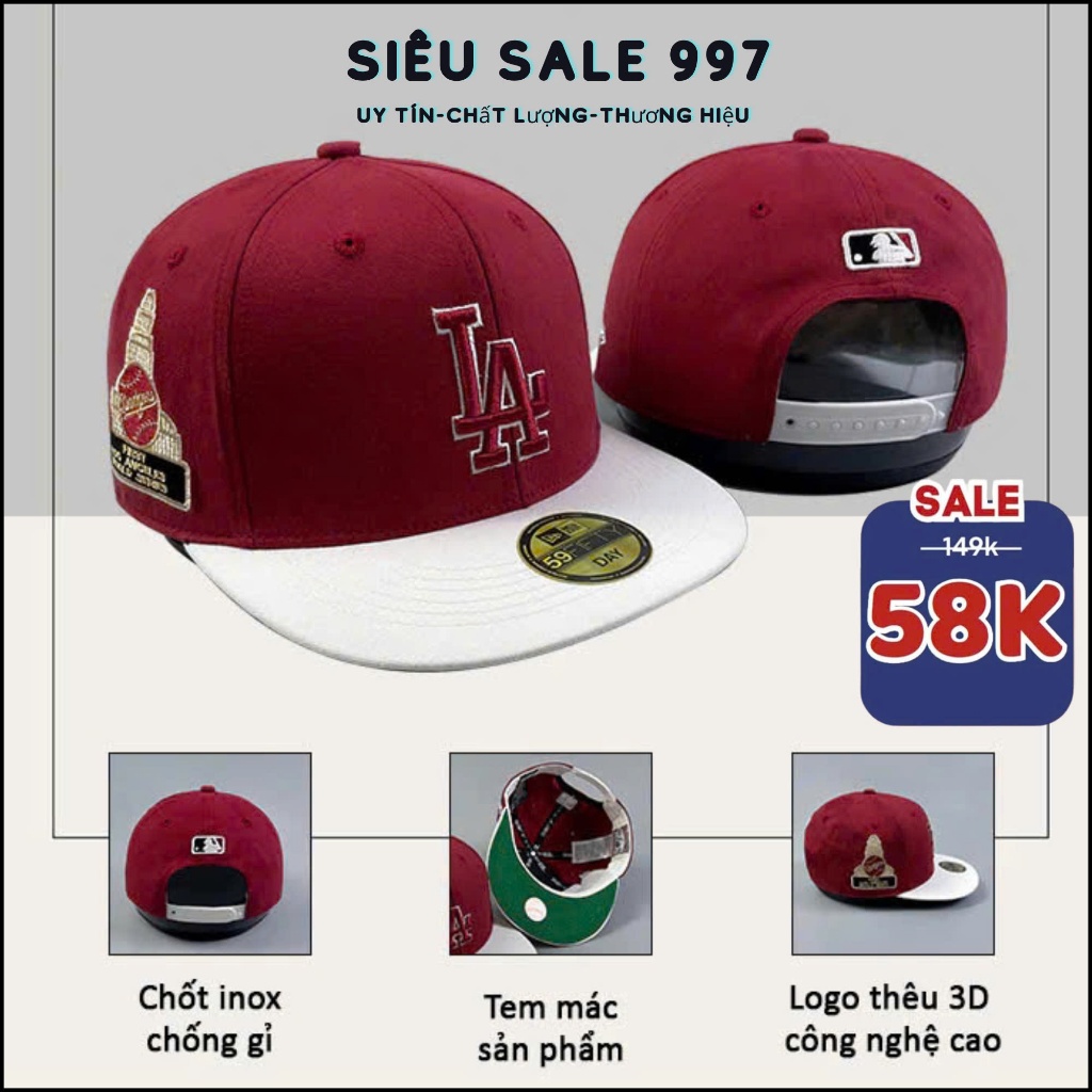 MŨ SNAPBACK LA PHỐI MÀU TEM MÁC CAO CẤP M-L.B, NÓN SNB CAO CẤP HOT TREND