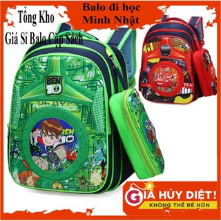 Balo 3D kèm túi đựng bút Balo người nhện, siêu nhân cao cấp cho bé yêu cấp 1, 2, từ lớp 2- lớp 9 ba lô học sinh tiểu học