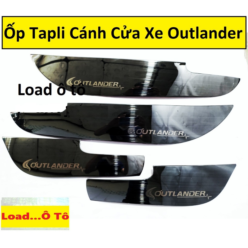 Ốp Tapli Cánh Cửa Xe Mitsubishi Outlander 2025-2019 Vân Titan Màu Đen Cao Cấp, Có Chữ Outlander