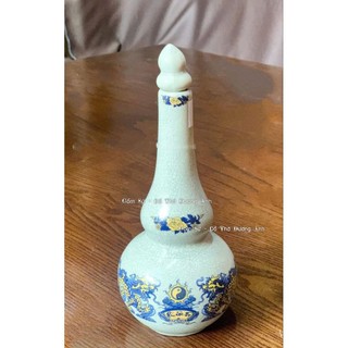 Bộ Đồ Thờ Men Rạn ( rồng vàng viền xanh)