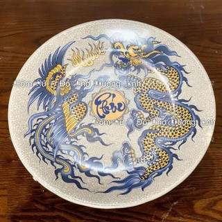 Bộ Đồ Thờ Men Rạn ( rồng vàng viền xanh)