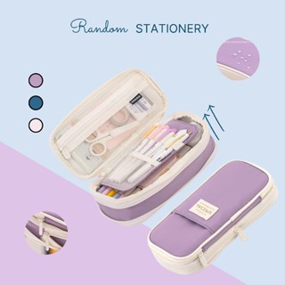   XẢ KHO  Hộp Đựng Bút Angoo Hộp Bút To Đa Năng Vải Canvas Nhiều Ngăn Đựng Được Máy Tính Mỹ Phẩm 