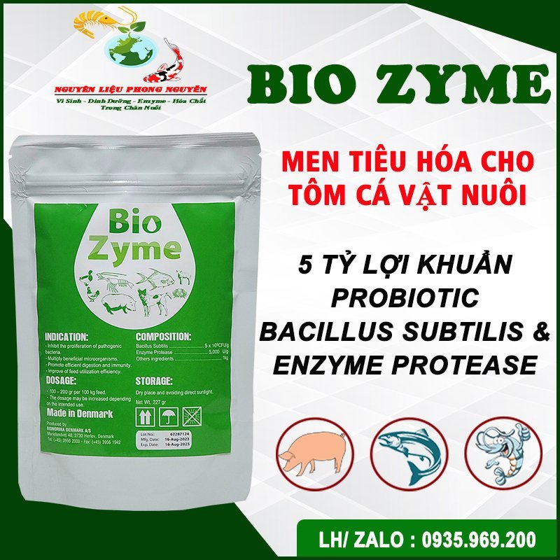 Men tiêu hóa cho tôm cá chó mèo BIO ZYME gói 227gr, phòng bệnh đường ruột, ngừa phân lỏng, tăng cườn