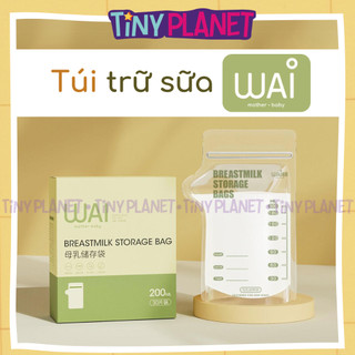  Túi trữ sữa WAI 100ml 150ml 200ml có vòi rót hộp 30 túi chính hãng Tiny Planet 