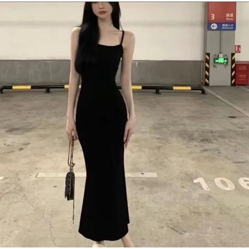 H901 Đầm Body Nữ Dáng Dài Đuôi Cá gân Tăm, Váy ôm body sexy Hai Dây tôn dáng mã d72 | BigBuy360 - bigbuy360.vn